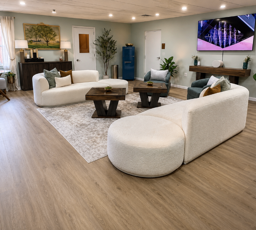 Welcoming lobby lounge at Therapeutic Elements in Lebanon, PA